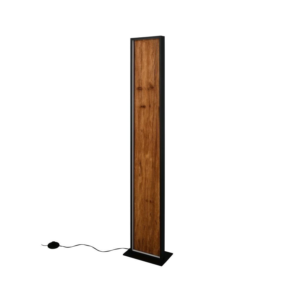 Design floor lamp Kalea black with wood Trio 4017807661446