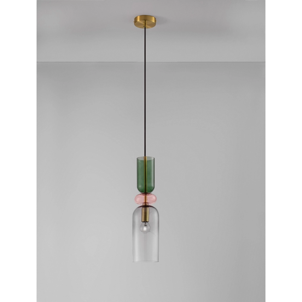 Colored pendant lamp Murano light grey Lyora 5212017434210