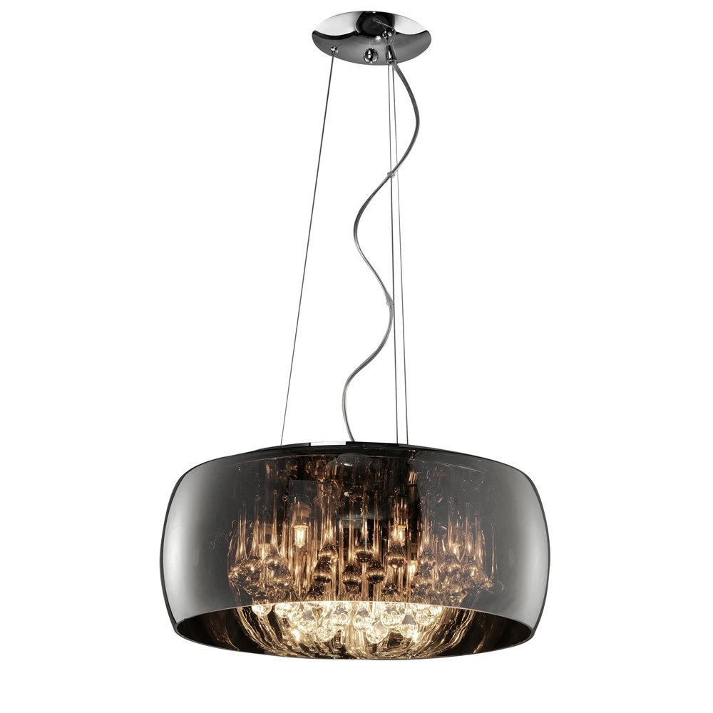 Pendant lamp Vapore 6-light 50cm smoke