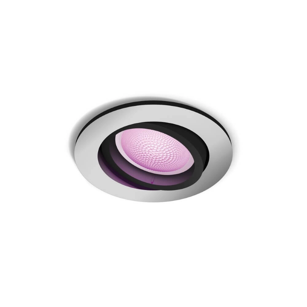 Round recessed spotlight Hue Centura - White and Color orientable silver-gray Philips 8720169318793