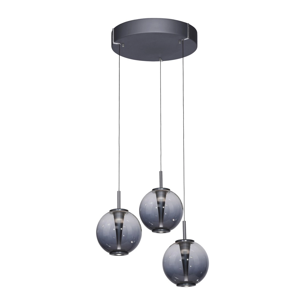 Vide pendant lamp Pure E-Infinty Mystic Grey with smoke glass Paul Neuhaus 4012248398173