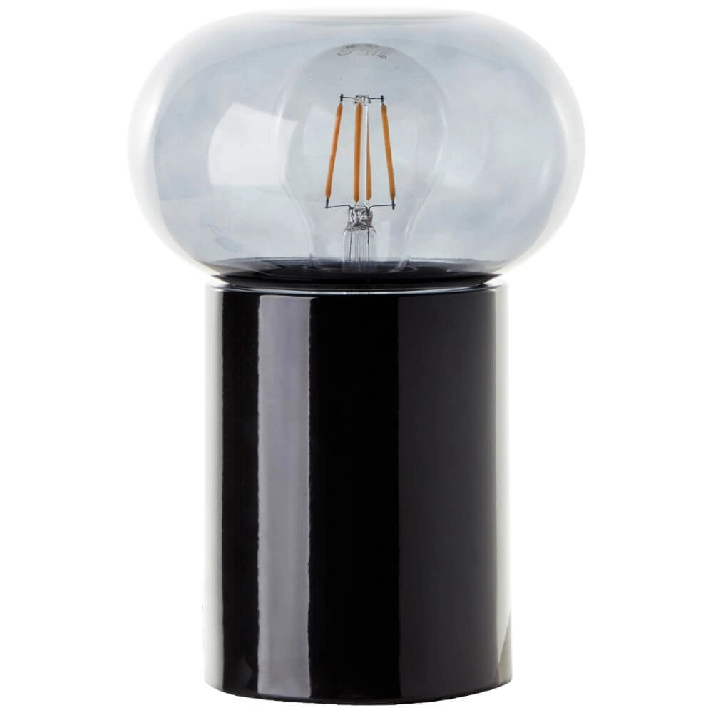 Black table lamp Knut with smoke glass Brilliant 4004353430169