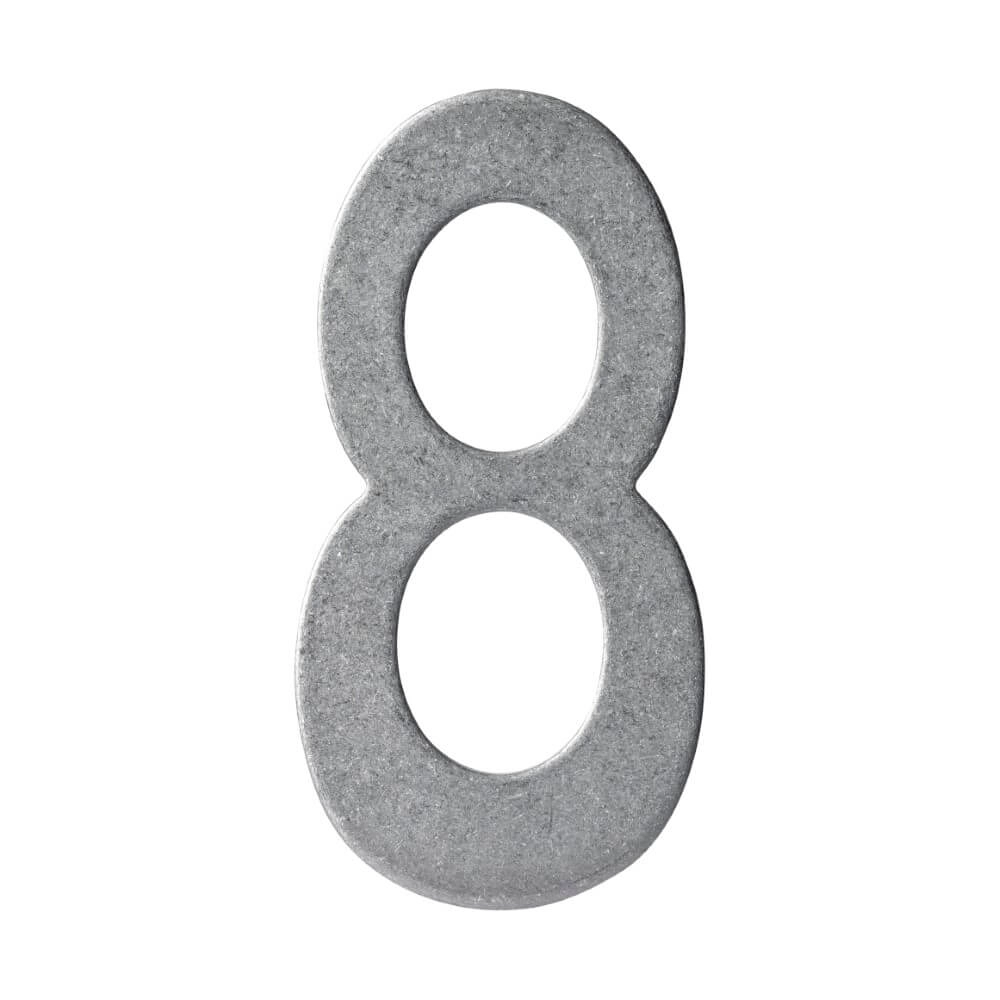 House number 8 Numbra 15cm stainless steel tumbled