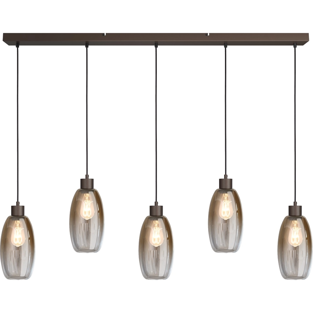 Glass pendant lamp Olive 5x Ø 15cm - cocoa