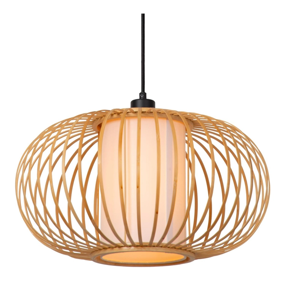 Pendant lamp Thuline Ø 45cm wood look Lucide 5411212051776