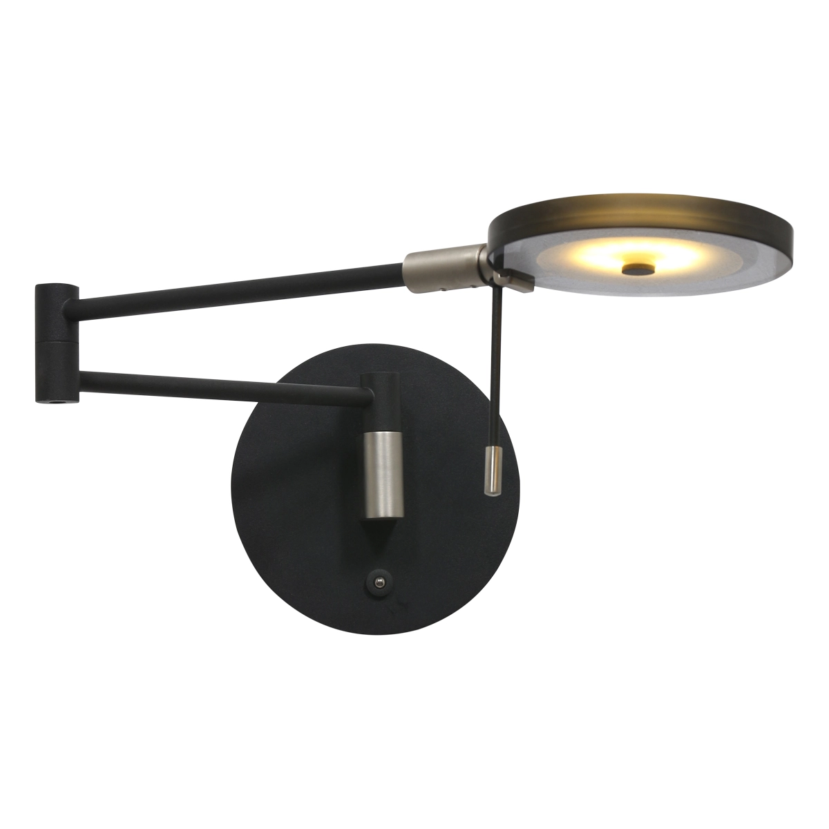 LED wall reading lamp Turound 10w - 2700K - 62cm black smoke glass