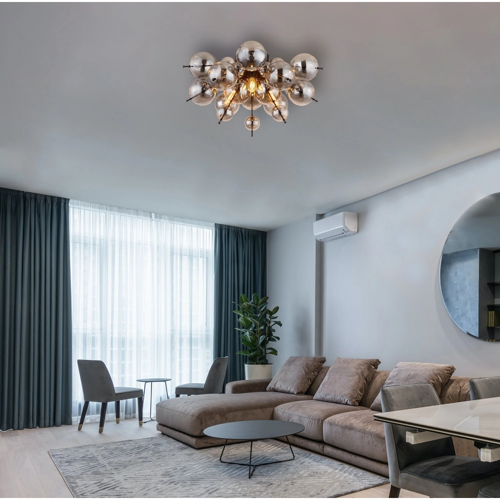 Unique ceiling lamp Udo smoke glass Globo 9007371449637