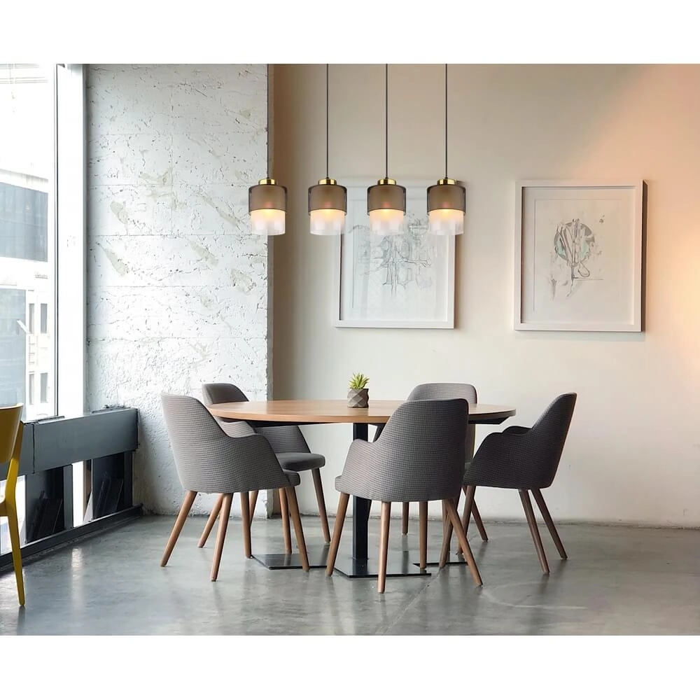 Pendant lamp Olga 4-light black with mesh Globo 9007371455485