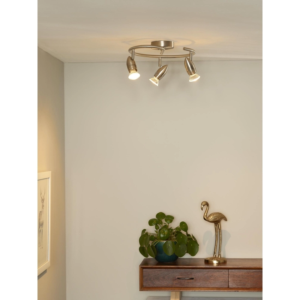 Ceiling spotlight Caro-Led 3-light matt chrome Lucide 5411212133427