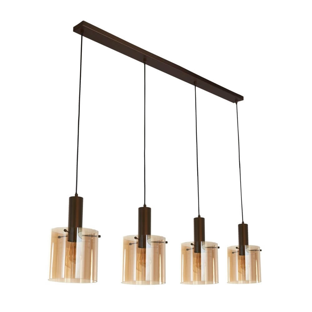 Brown pendant lamp Sweden 4-light