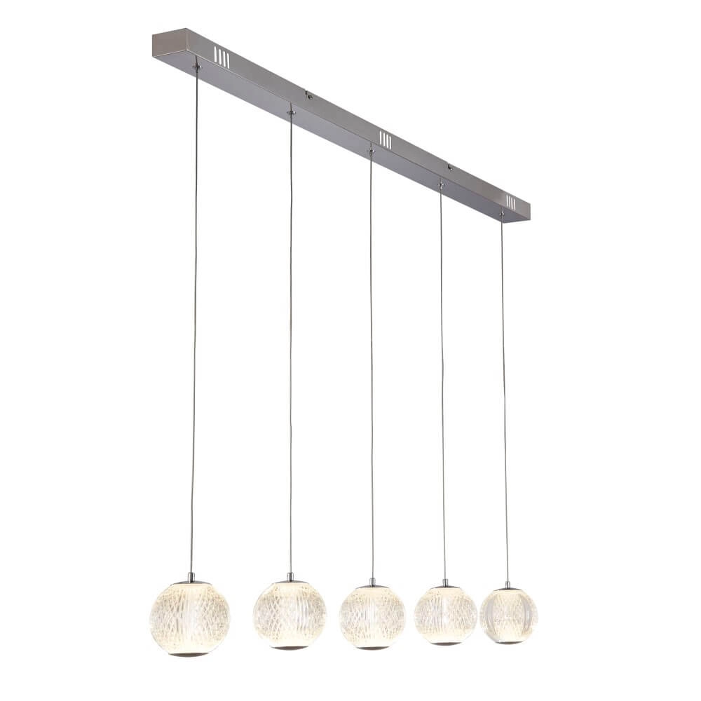 5-light pendant lamp Allure chrome rectangular Searchlight 5053423242309