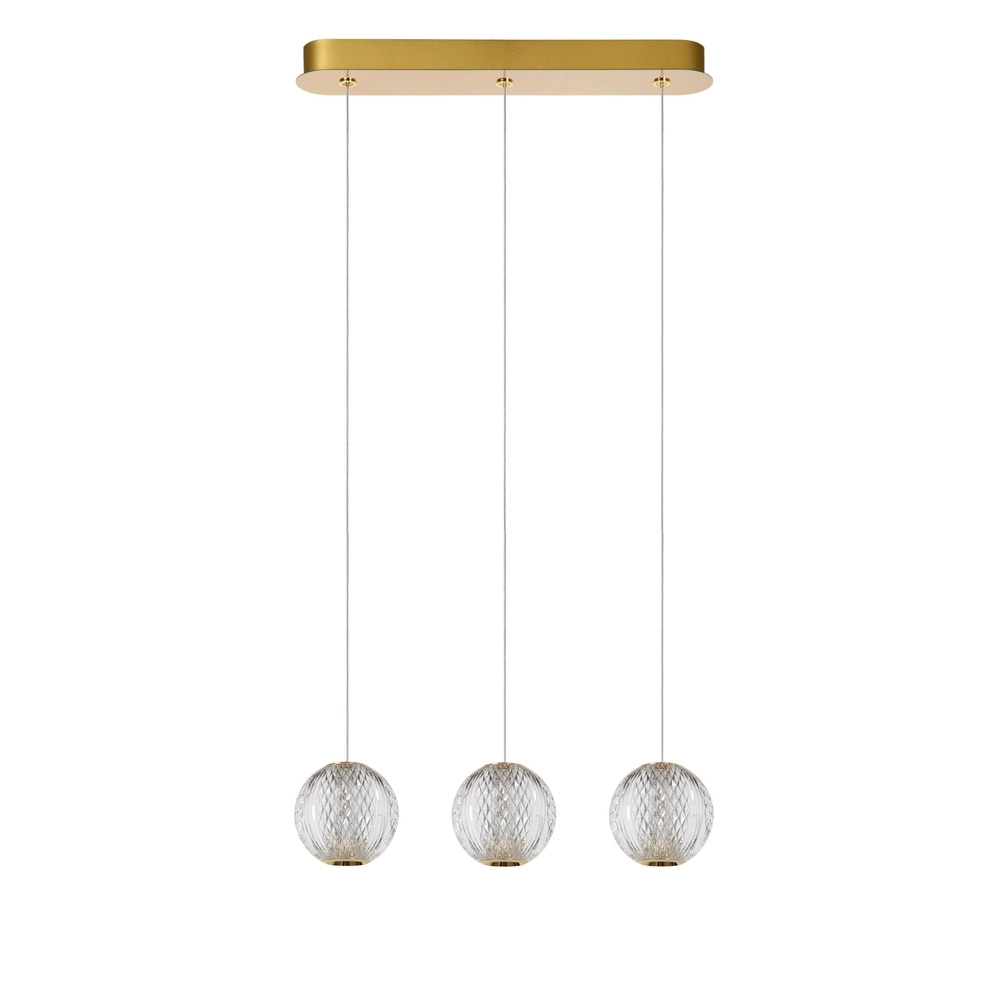 Golden pendant lamp Cintra 3-light