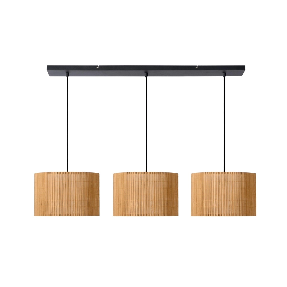 Pendant lamp Magius 3-light rattan