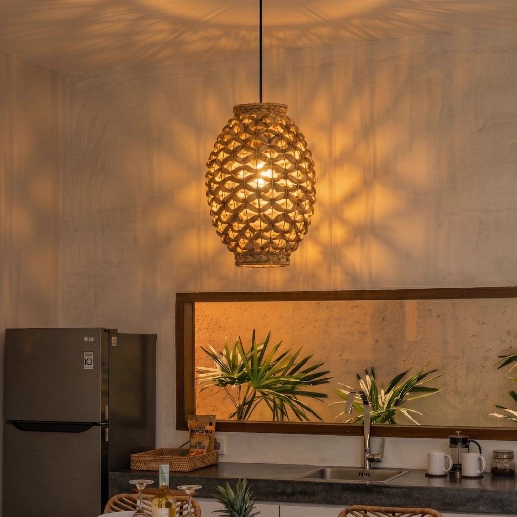 Rattan pendant lamp Griffin Ø 24.5cm