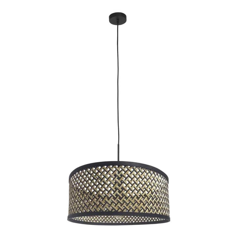 Pendant lamp Sparkled Light black with bamboo shade Ø 50cm Steinhauer 8712746172522
