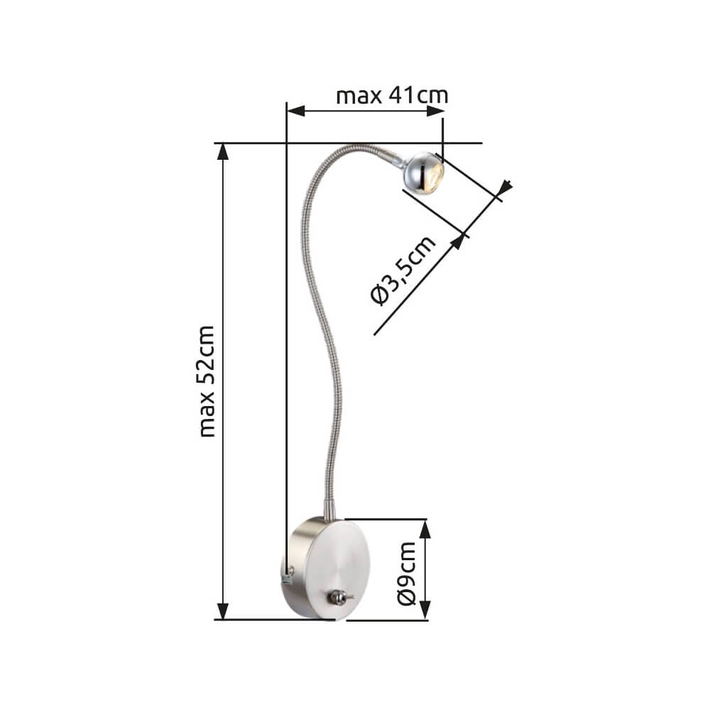 Clamp lamp Serpent nickel Globo 9007371293421