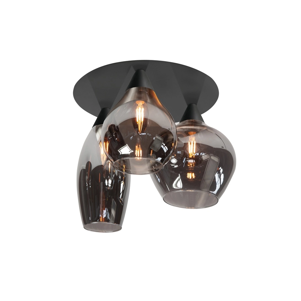 Ceiling lamp Cambio black with smoke glass