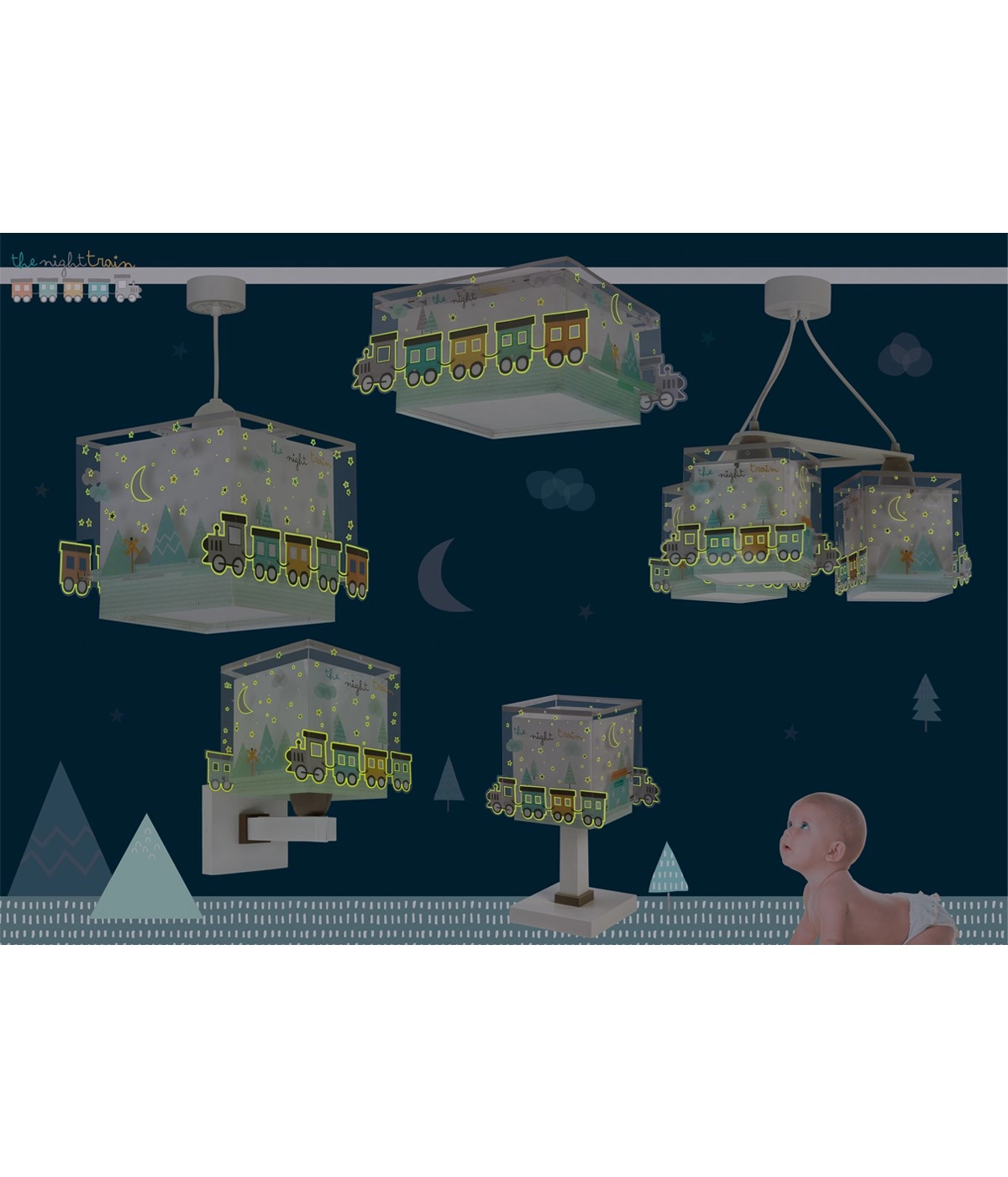 Wall lamp Night Train Grey glow in the dark Dalber 8420406635392