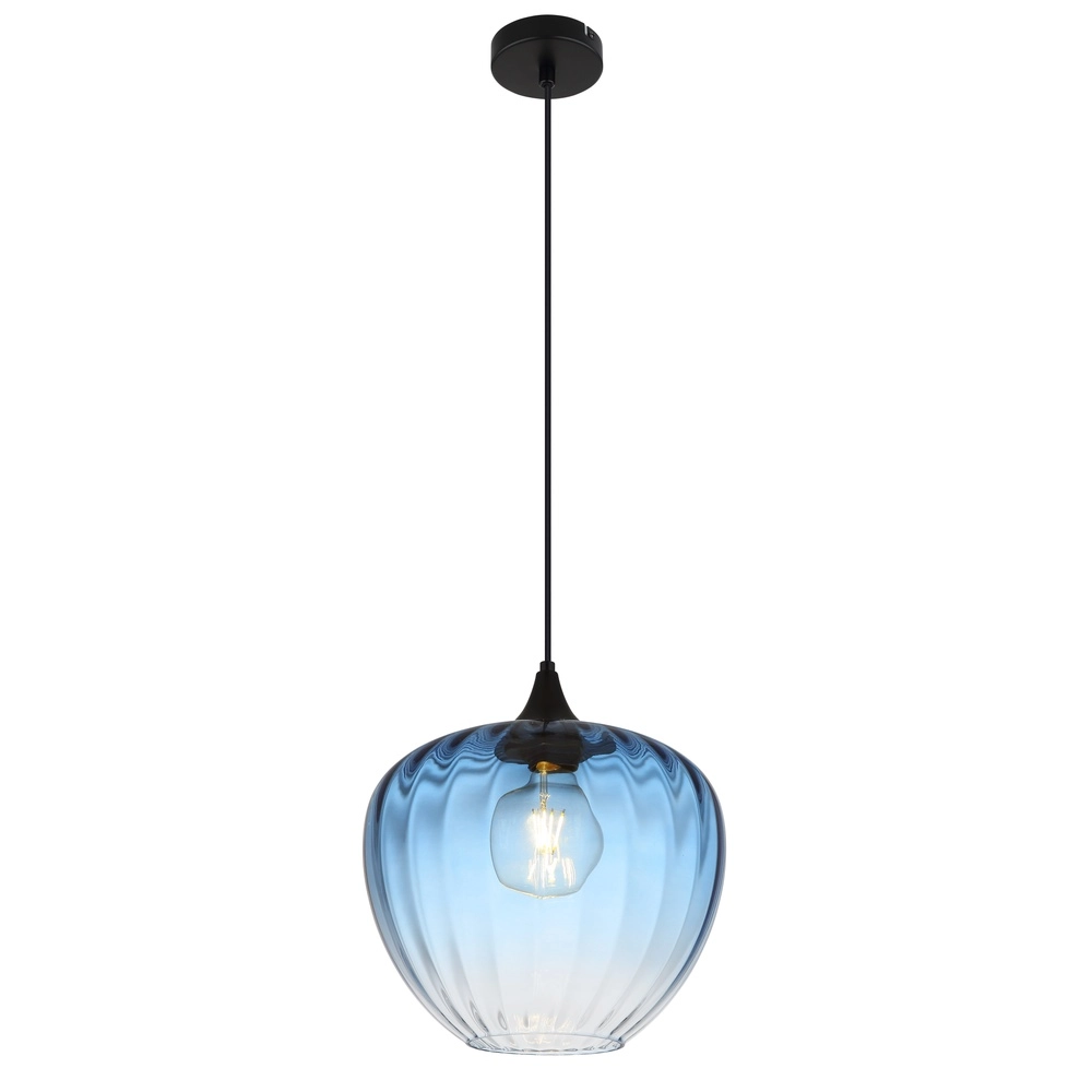 Pendant lamp Sander blue glass