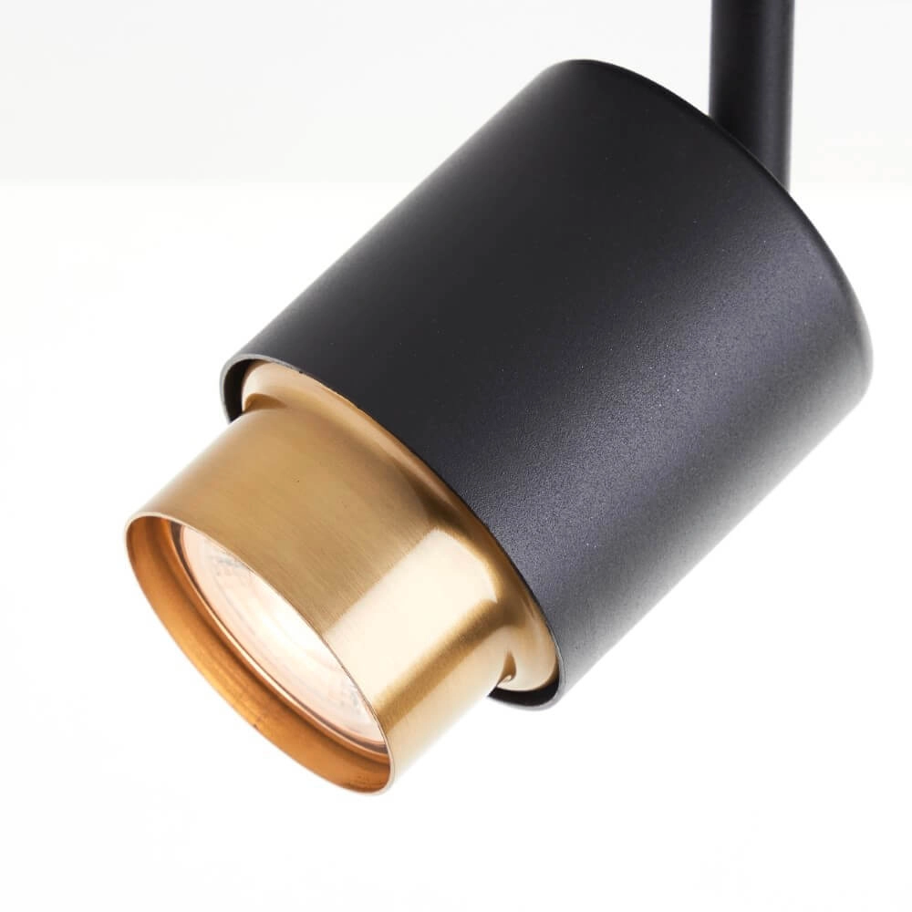 3-light surface-mounted spotlight Covelo black with gold Brilliant 4004353441363