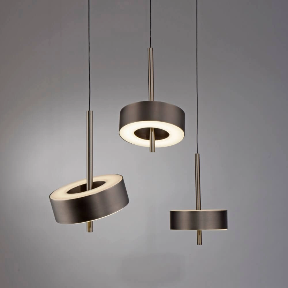 3-light pendant lamp Q-Rotate Brown Modern Paul Neuhaus 4012248383155