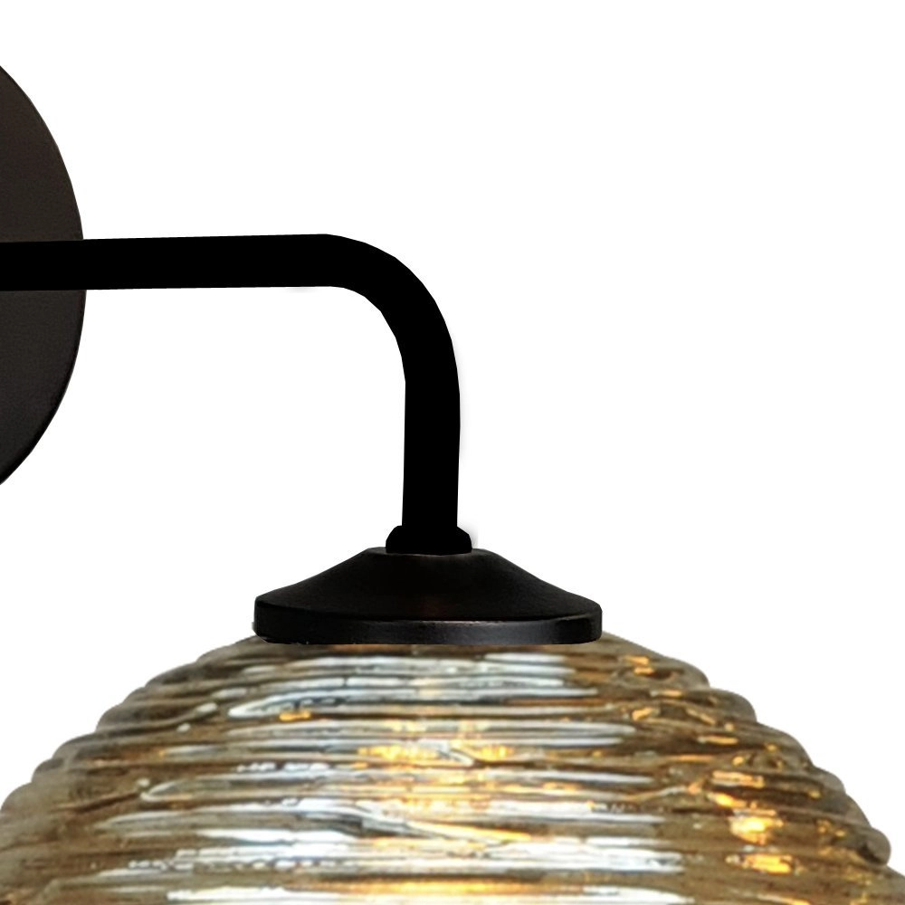 Black wall lamp Quinto with striped glass Masterlight 8718121247687