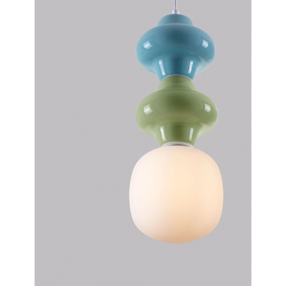 Pendant lamp Clio M green and blue ceramic