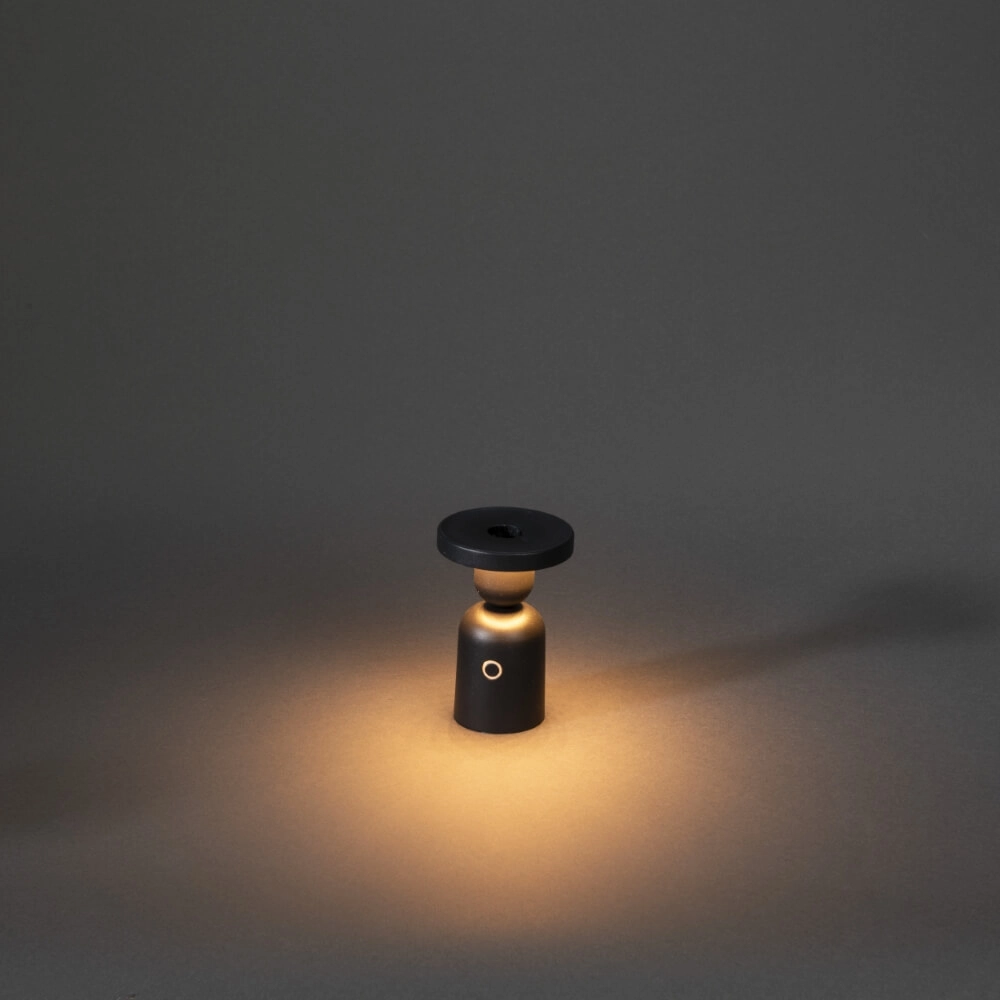 Rechargeable table lamp Nantes Black for candle holder KonstSmide 7318307833751