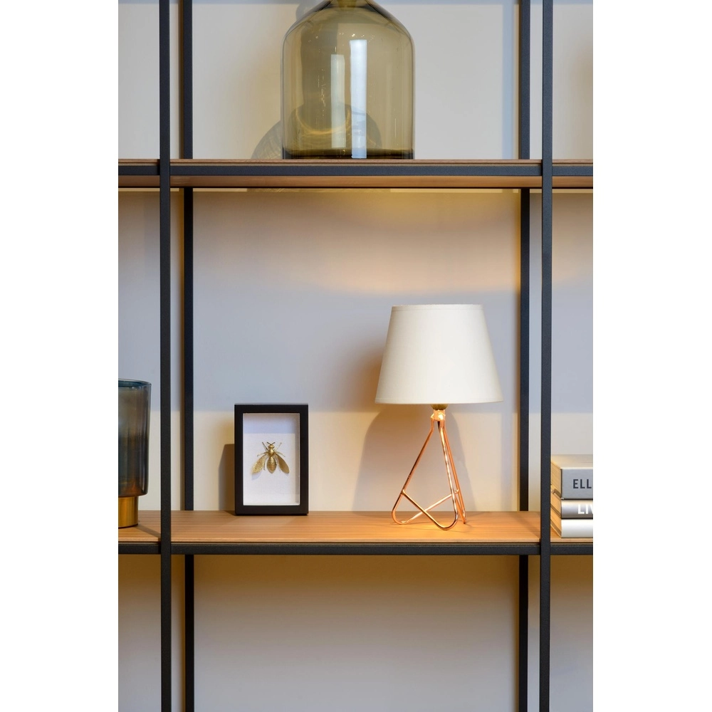 Table lamp Gitta Copper with white cap Lucide 5411212470089