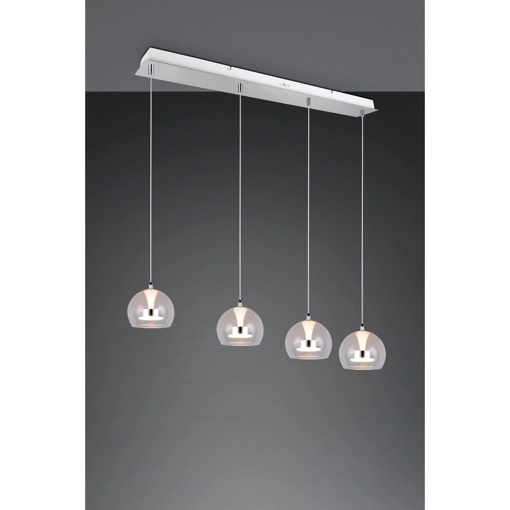 Pendant lamp Flynt 4-light chrome Trio 4017807671018