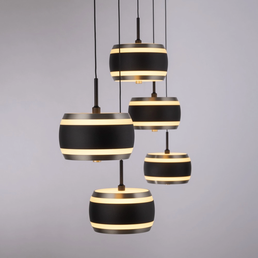 5L dining table pendant lamp Pure Falling Rings black pearl Paul Neuhaus 4012248396575
