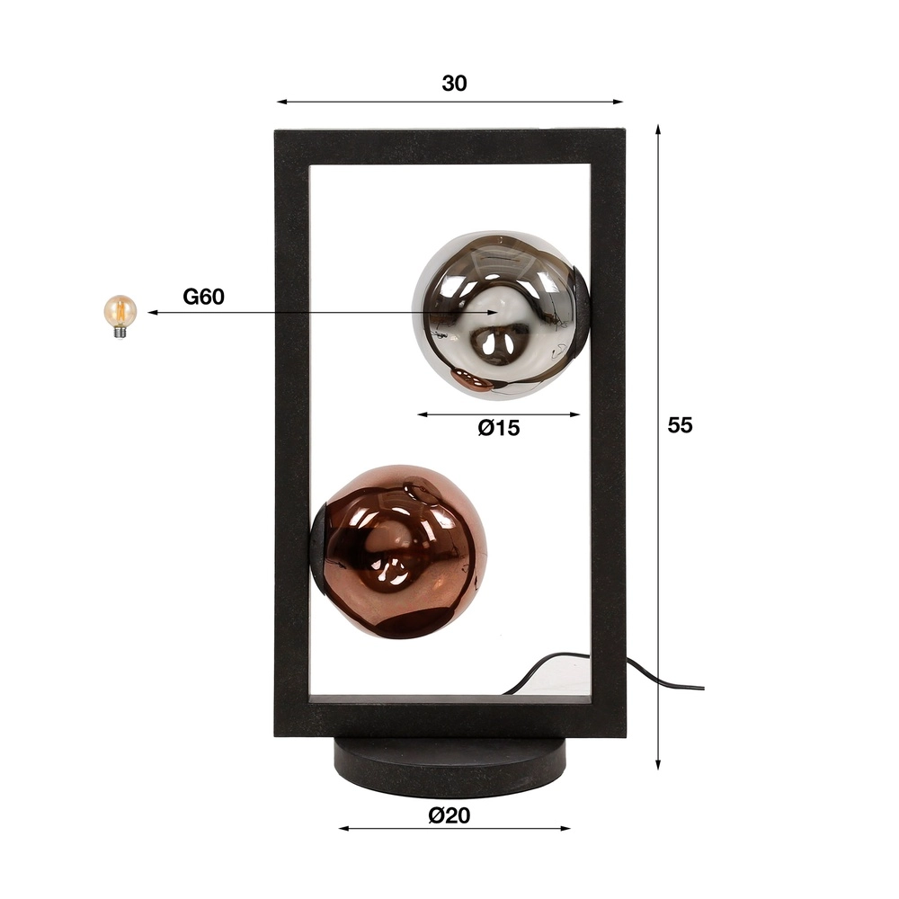 Glass table lamp Stellar 2-light Lyora 8716803511644