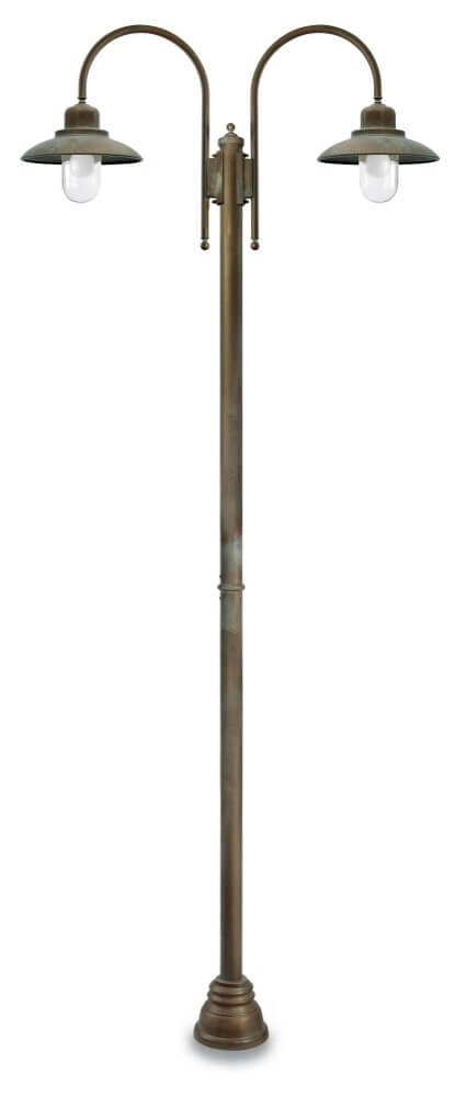 Floor lamp Patio L - aged brass 2-lights