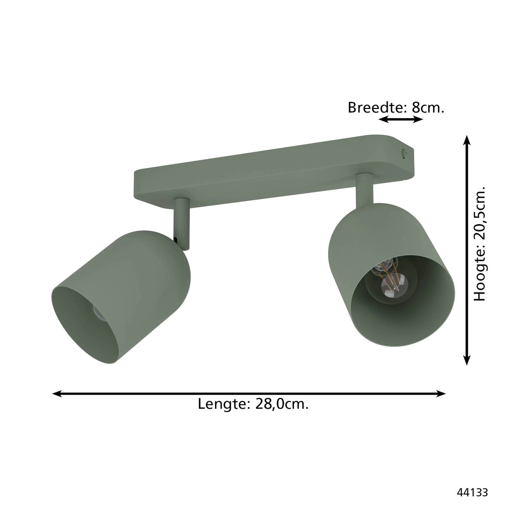 Design ceiling spotlight Tilston 2-light green Eglo 9008606359660