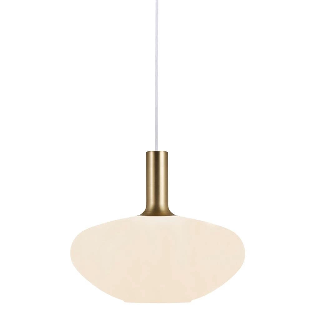 Glass pendant lamp Alton Ø 35cm white