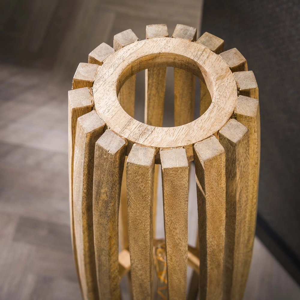 Wooden floor lamp Orbit 145cm - 3x E27 Lyora 8716803511101
