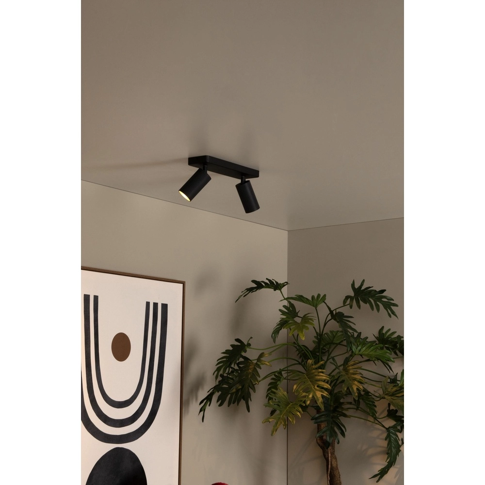 Surface-mounted ceiling spot Clubs 2-light black Lucide 5411212093509