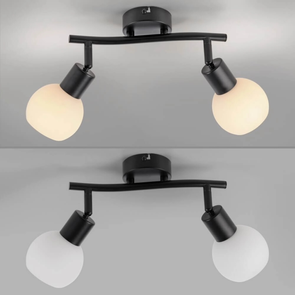 Black ceiling lamp Loki 2-light Just Light 4043689000769