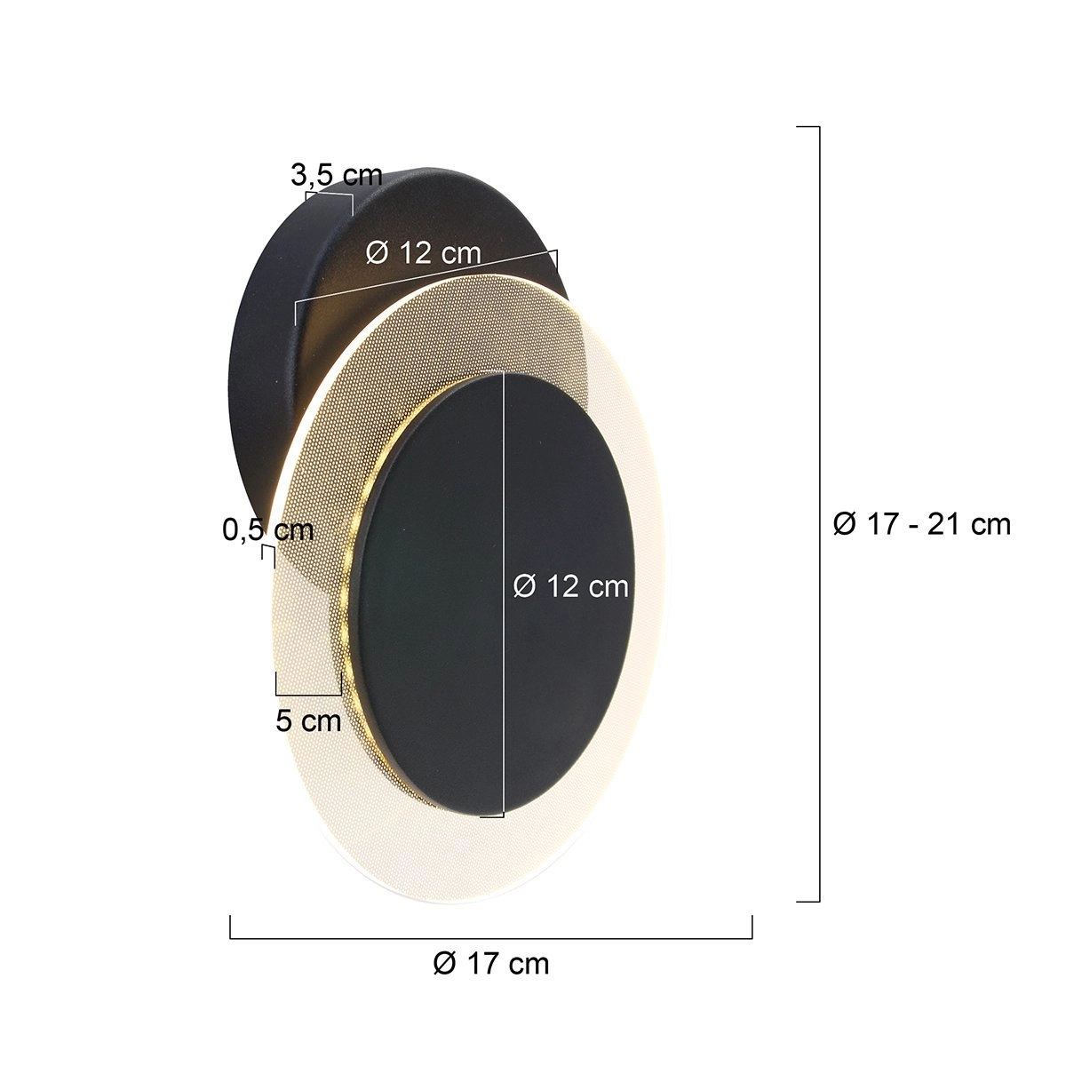 Adjustable ceiling lamp Lido 17cm black Steinhauer 8712746131970