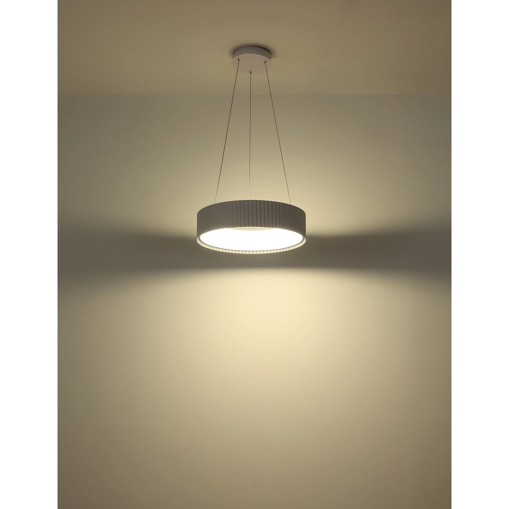 Design pendant lamp Kemp white Ø 46cm Globo 9007371566273