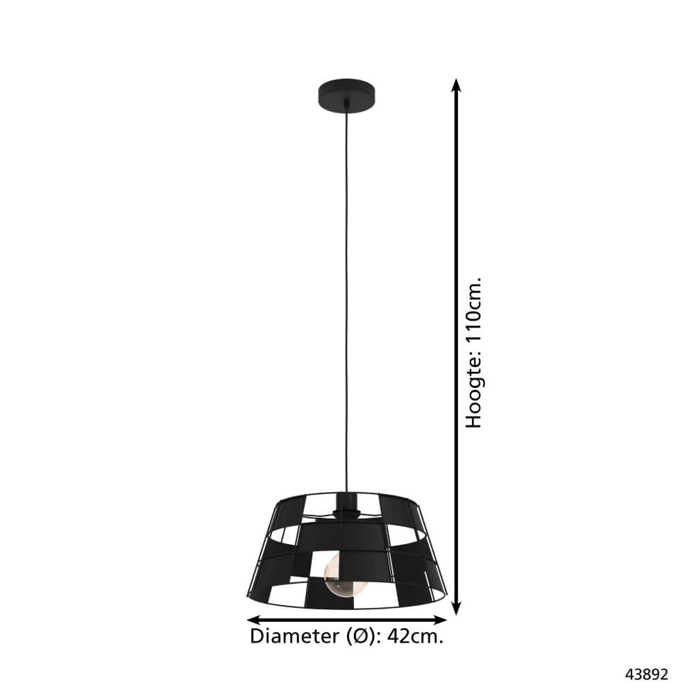 Black pendant lamp Pontefract Ø 42cm Eglo 9002759438920