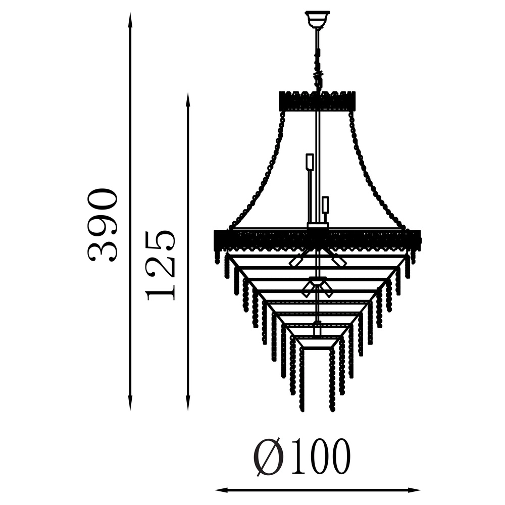 Chandelier Louis gold Ø 100cm Searchlight 5053423274621