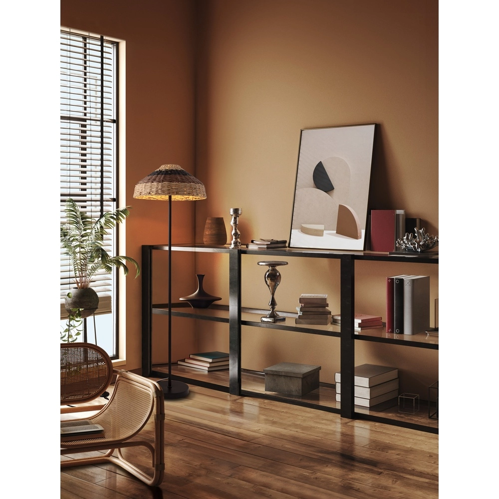 Floor lamp Caro black and rattan Lyora 5212017453013