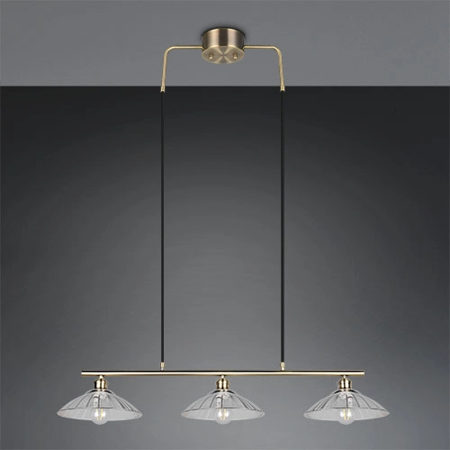 Classic pendant lamp Eluna 3-light old brass Trio 4017807682526