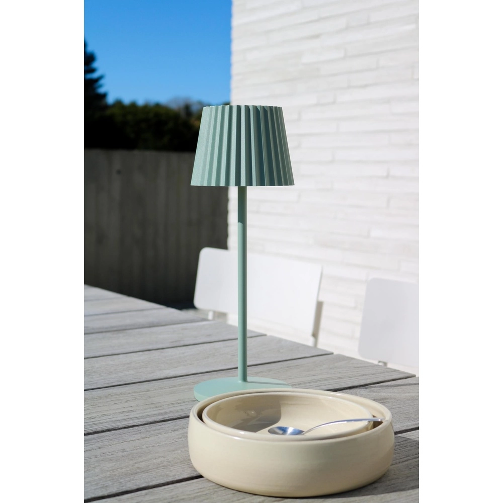 Rechargeable table lamp Justine green with charging station Lucide 5411212272225