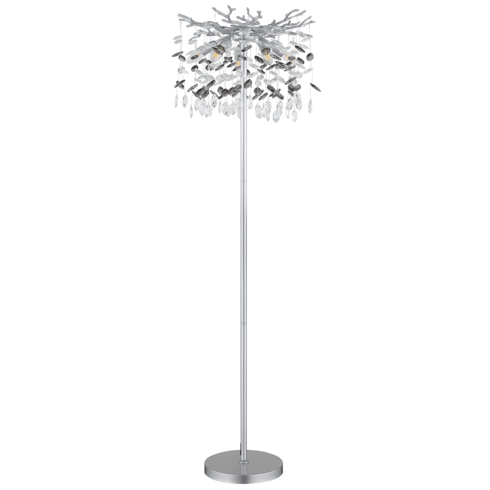 Floor lamp Queena silver grey Ø 46cm Globo 9007371531684