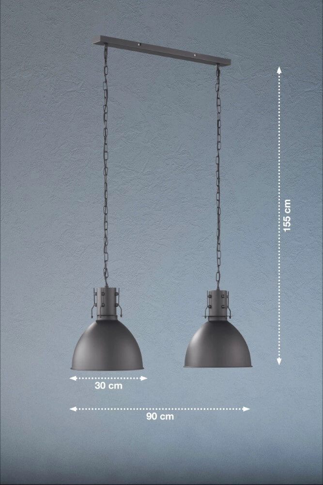 2-light hanging lamp London industrial Fischer & Honsel 4003694605724