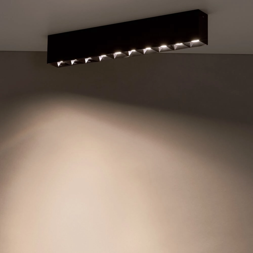Black surface-mounted spotlight Midi Led 10x1 LEDs - 3000K Lyora 5903139100564