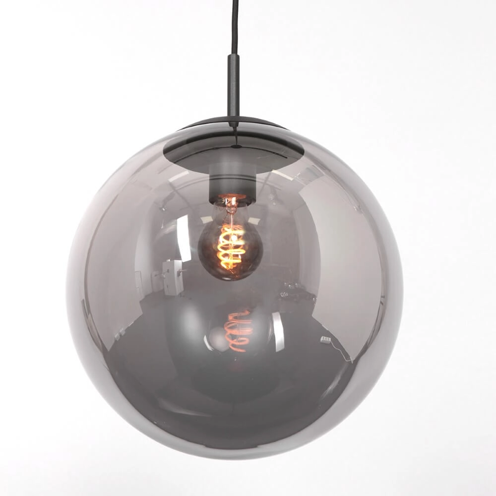 6-light glass hanging lamp Bolique black with smoke glass Steinhauer 8712746166422