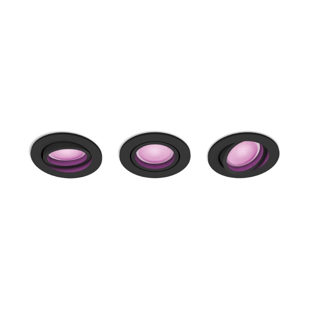 Recessed spotlight Hue Centura - White and Color set of 3 black Philips 8720169318977